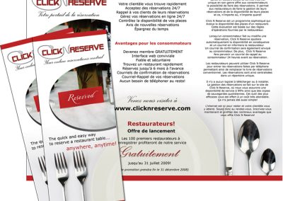 Flyer design for ClickNReserve